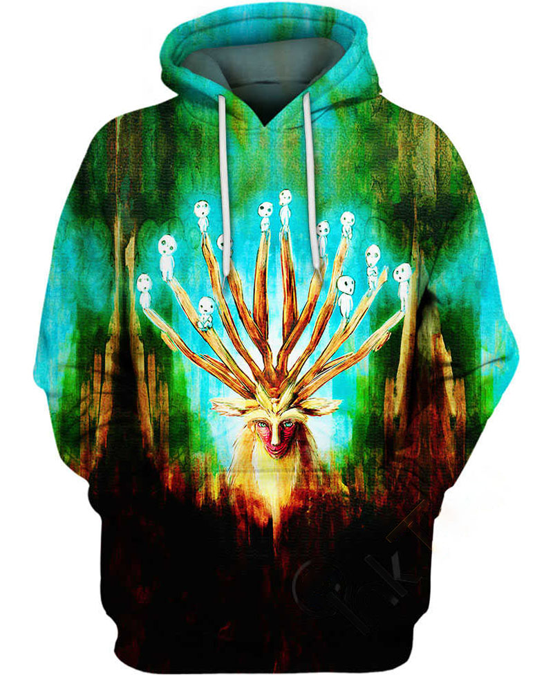 Mononoke Deer God Hoodie 3D 4 Mononoke Deer God Hoodie 3D