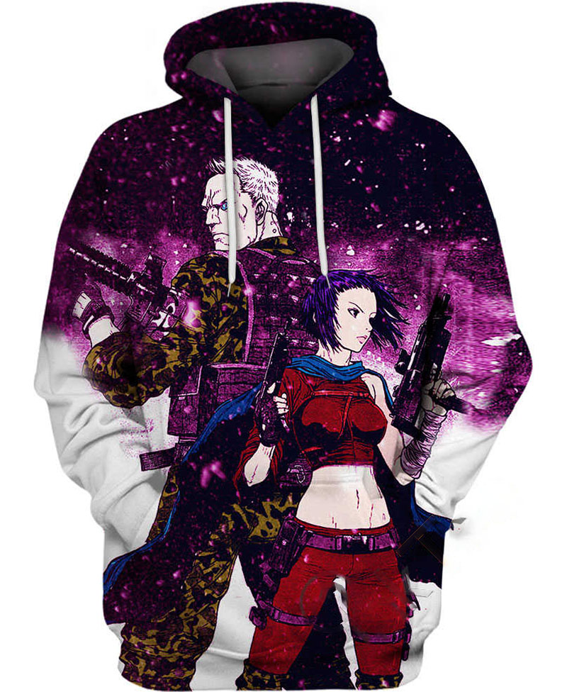 Motoko And Batou Hoodie 3D