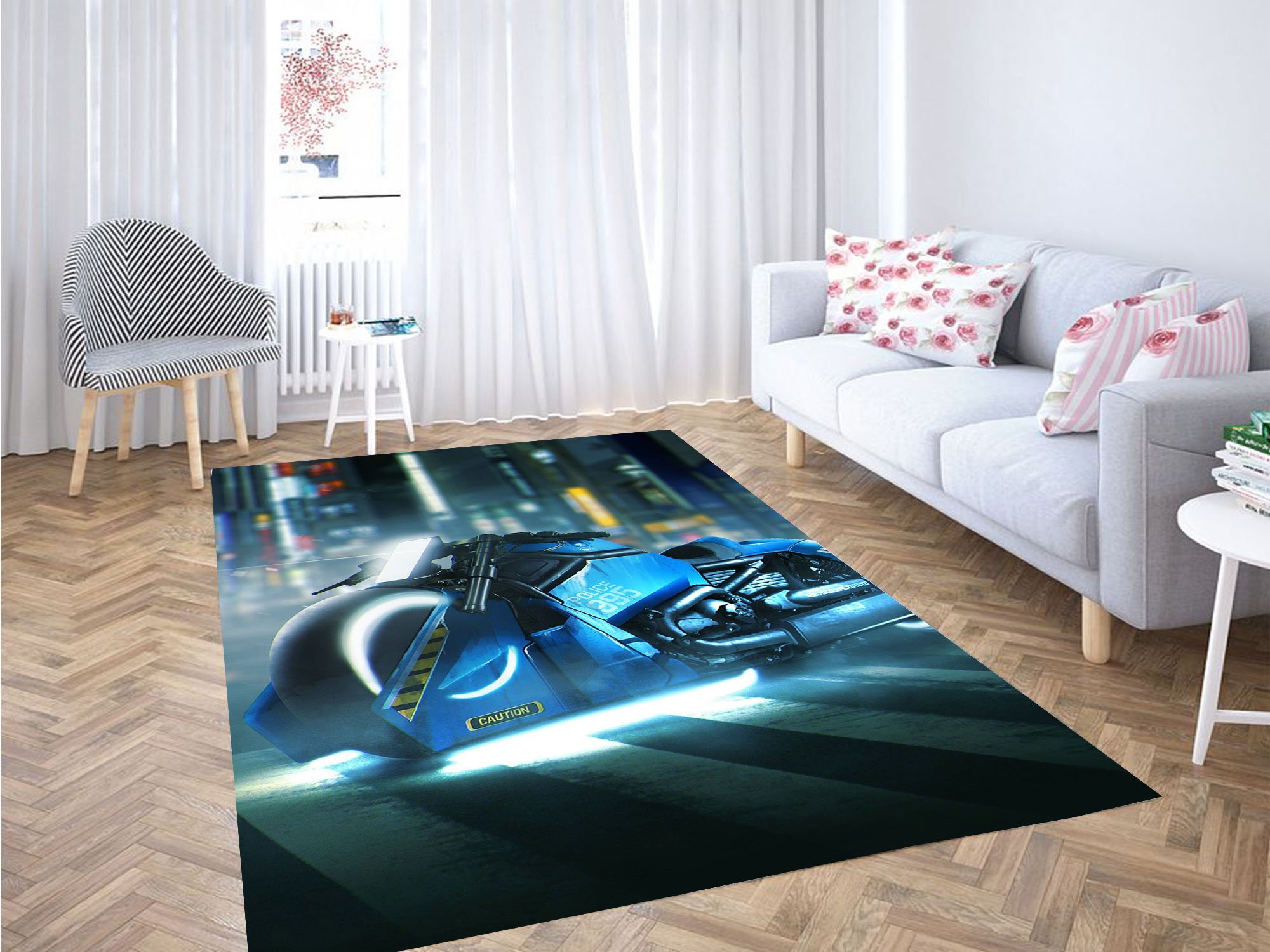 Motorcycle Cyberpunk 2077 Carpet Rug