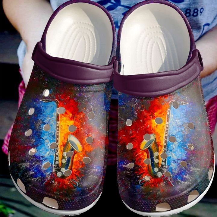 Music Fire Ice Saxophone Crocs Clog Shoes 5 Music Fire Ice Saxophone Crocs Clog Shoes