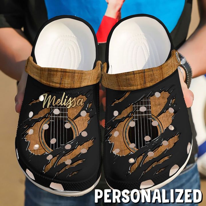 Music Personalized Guitar Crack Crocs Clog Shoes