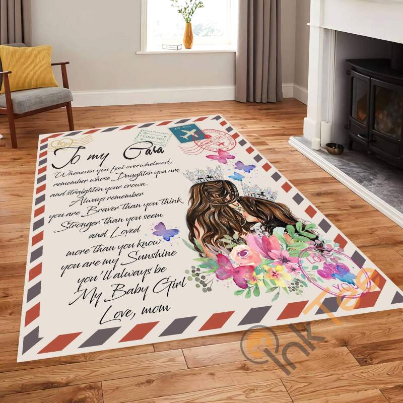 My Baby Girl Customized To Daughter Mom’s Letter Personalized Gift Living Room Outdoor Carpet Rug