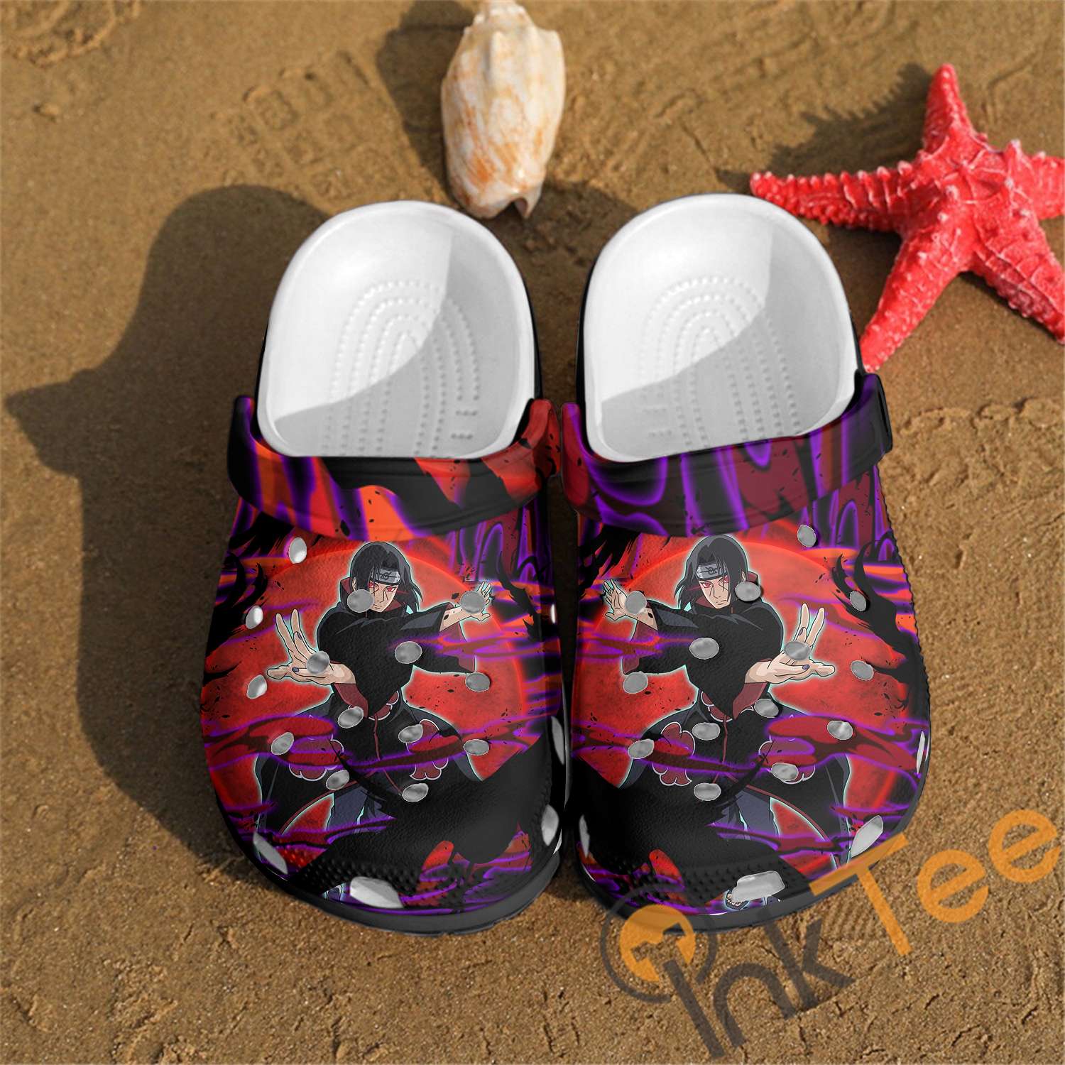 Naruto Blazing Itachi Akatsuki Warrior Style Crocs Clog Shoes