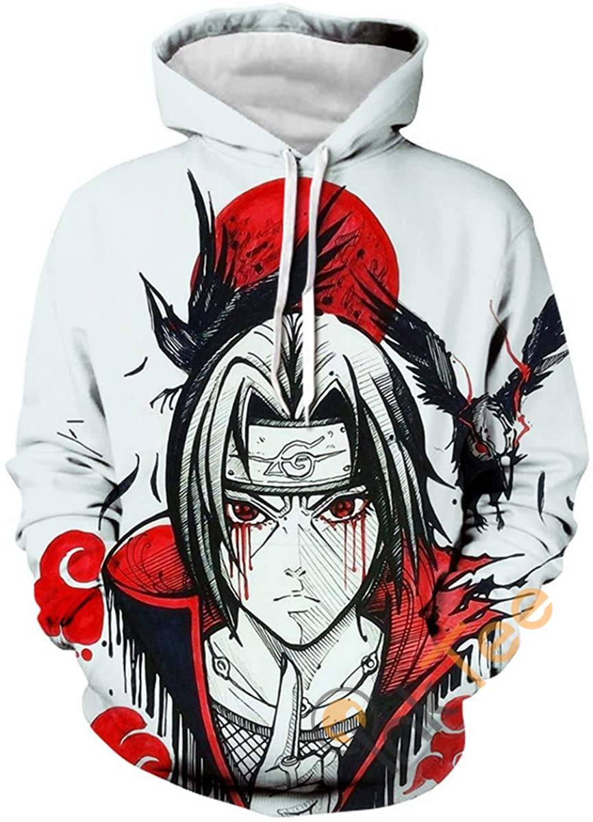 Naruto Print Pullover With Front Pocket Hoodie 3D