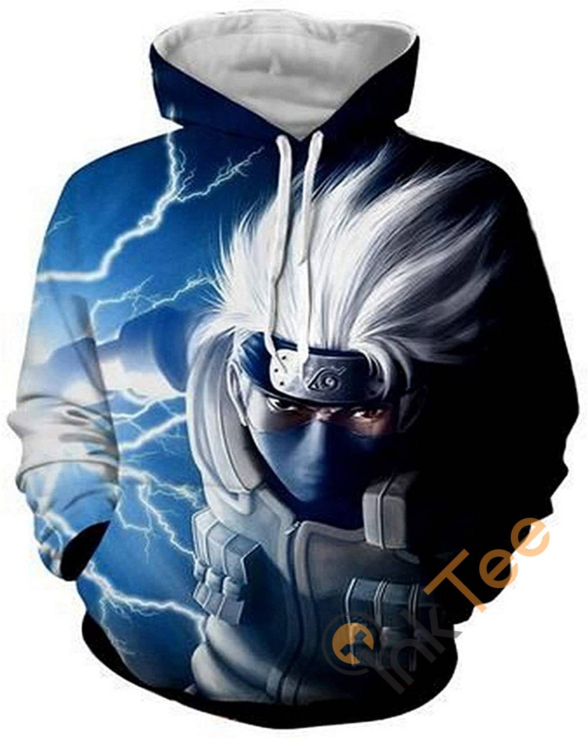 Naruto Print Pullover With Front Pocket Hoodie 3D