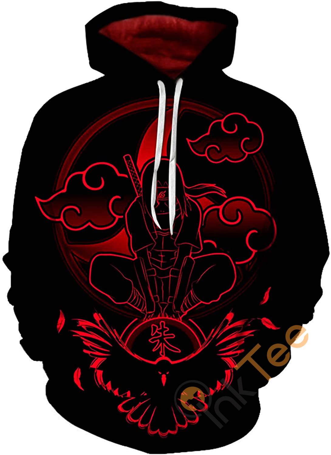 Naruto Print Pullover With Front Pocket Hoodie 3D