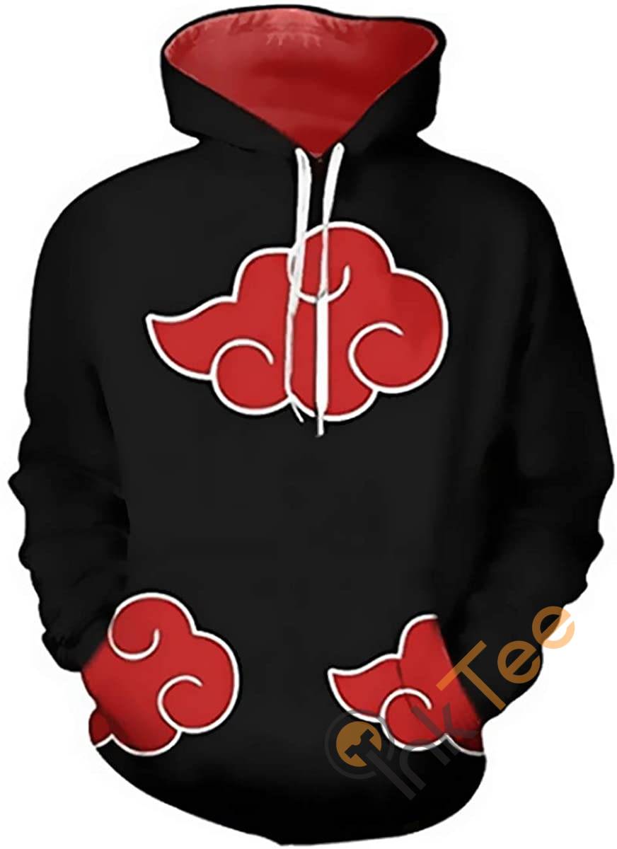 Naruto Print Pullover With Front Pocket Hoodie 3D