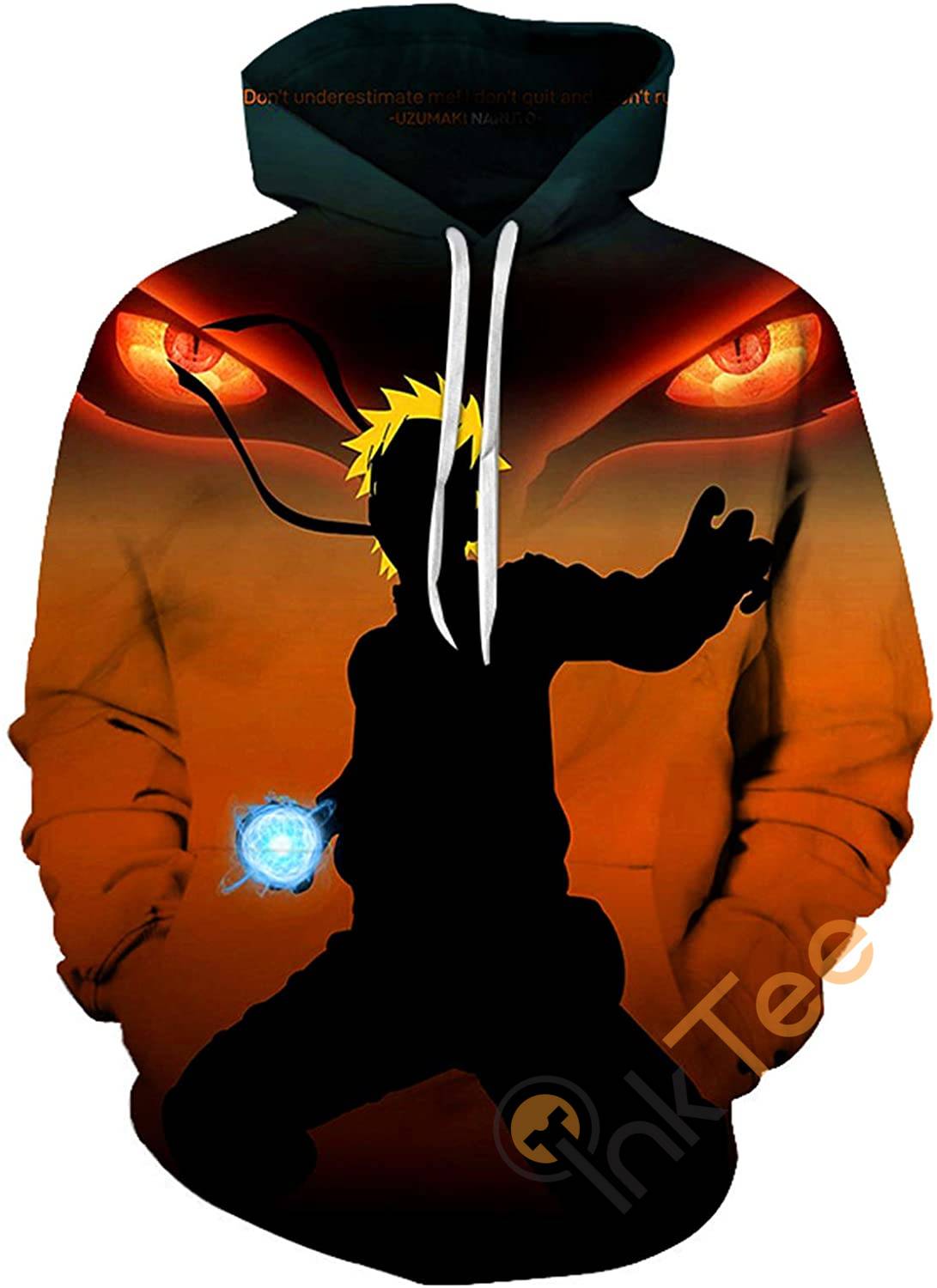Naruto Print Pullover With Front Pocket Hoodie 3D