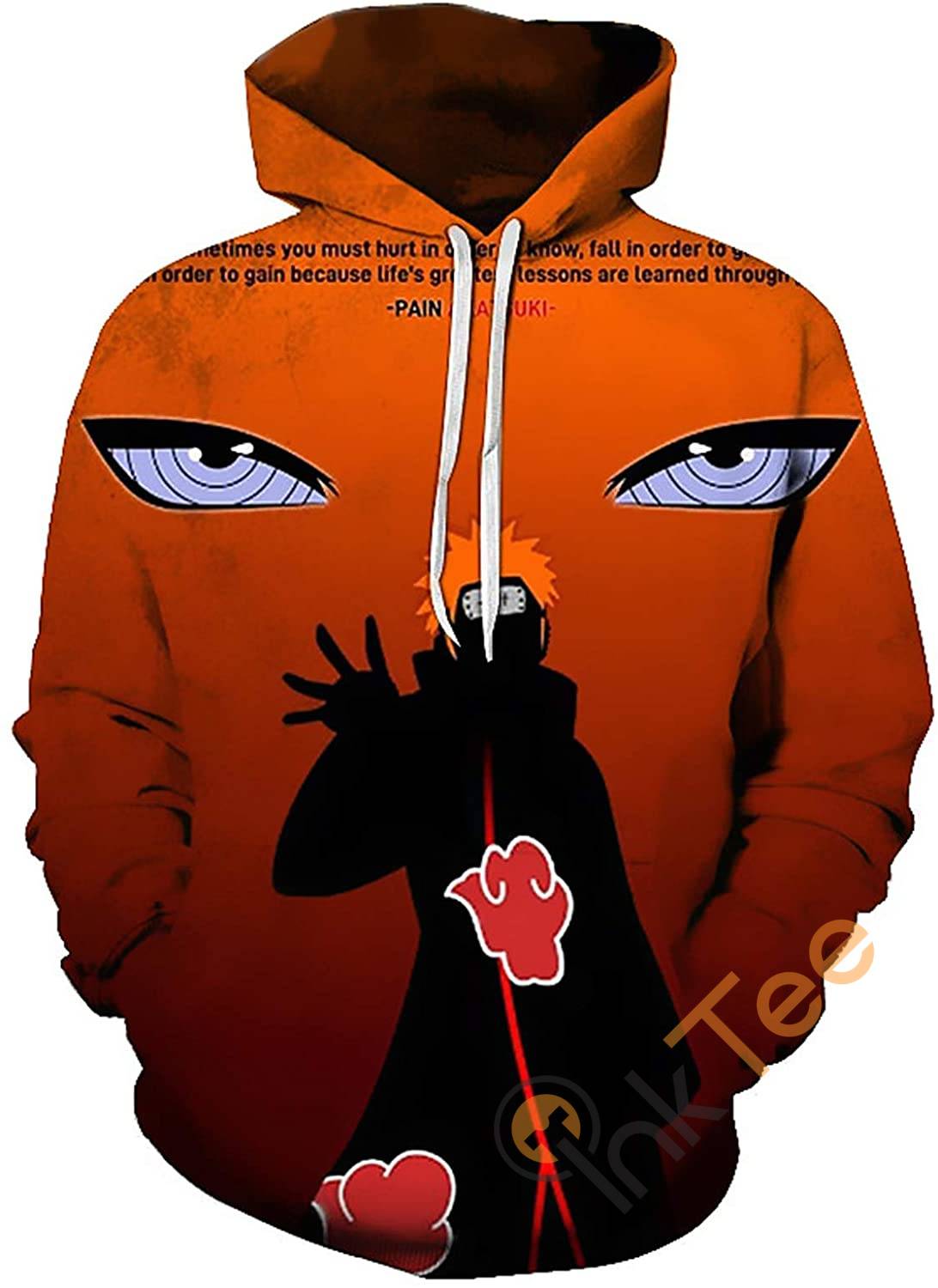 Naruto Print Pullover With Front Pocket Hoodie 3D