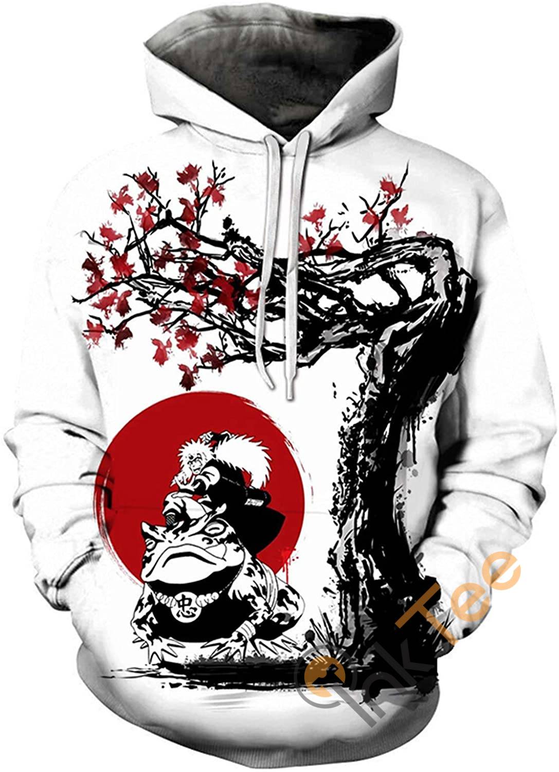 Naruto Print Pullover With Front Pocket Hoodie 3D