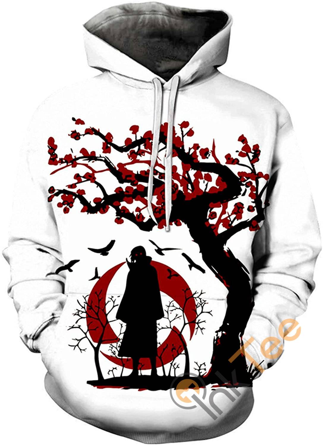 Naruto Print Pullover With Front Pocket Hoodie 3D