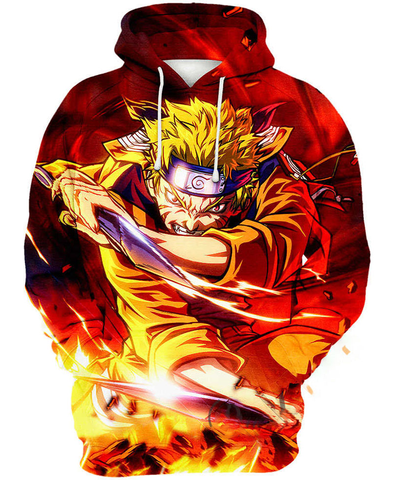 Naruto Uzumaki Angry Hoodie 3D