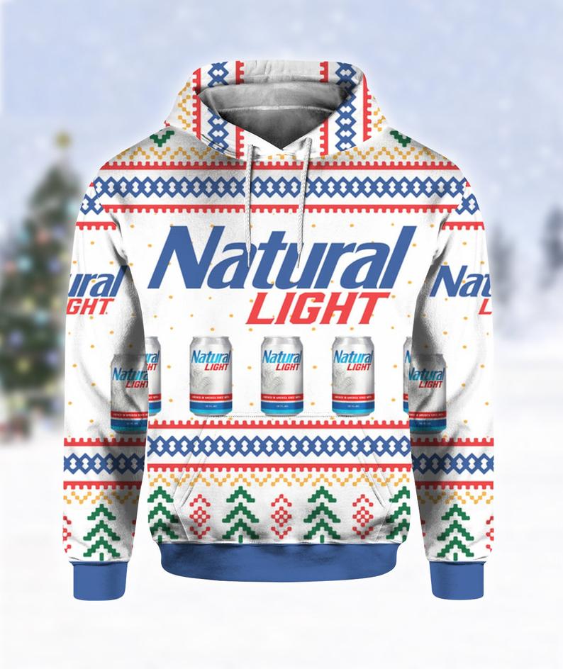 Natural Light Can Beer Print Ugly Hoodie 3D 6 Natural Light Can Beer Print Ugly Hoodie 3D