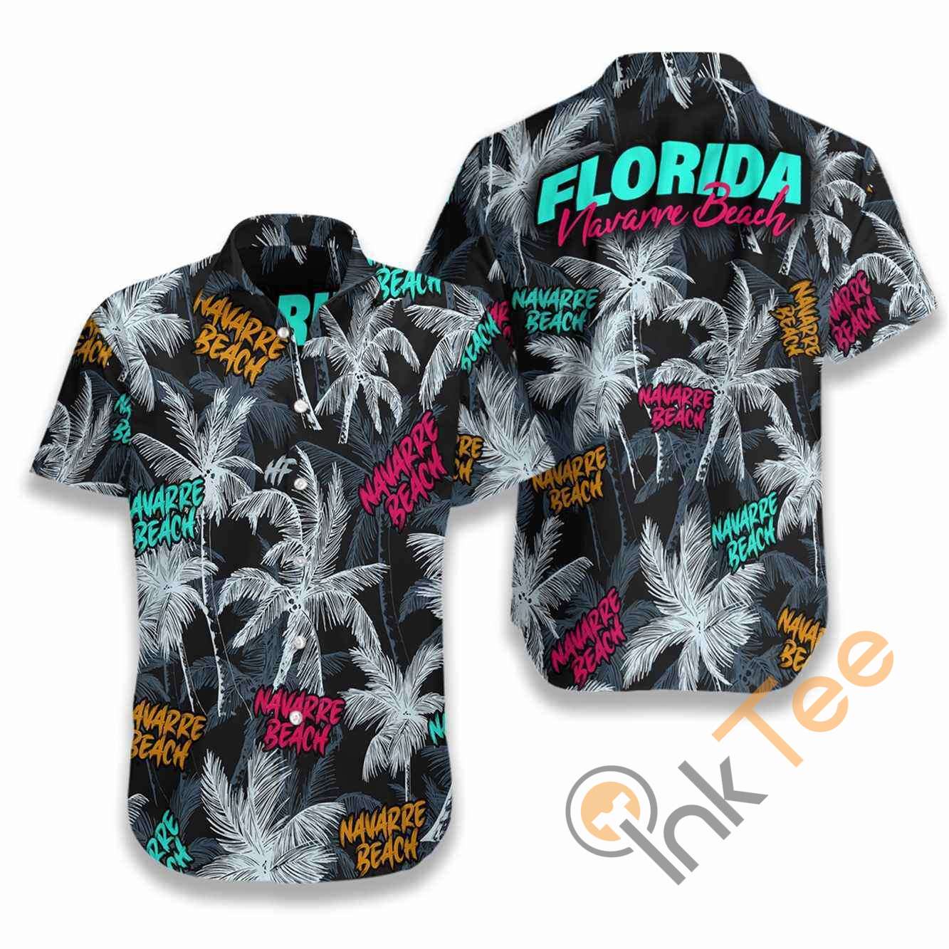Navarre Beach Coconut Tree Seamless Hawaiian shirts