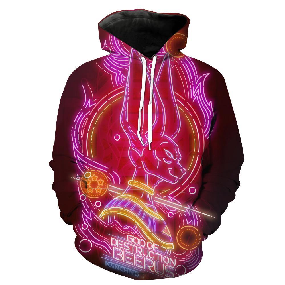 Neon Beerus Dragon Ball Super Neon Hoodie 3D 1 Neon Beerus Dragon Ball Super Neon Hoodie 3D