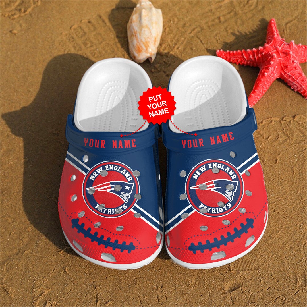 New England Patriots Personalized Custom For Nfl Fans Crocs Clog Shoes