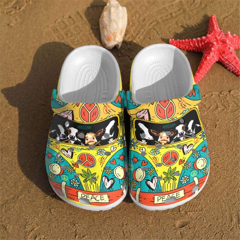 New Hippie Car Cows Crocs Clog Shoes