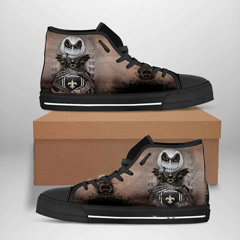 New Orleans Saints Nfl Football Jack Skellington High Top Shoes