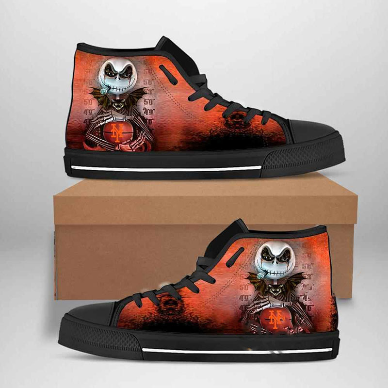 New York Mets Mlb Baseball Jack Skellington High Top Shoes