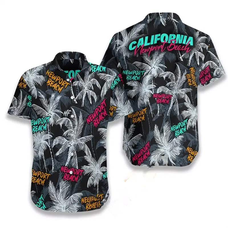 Newport Beach Coconut Tree Seamless Hawaiian shirts