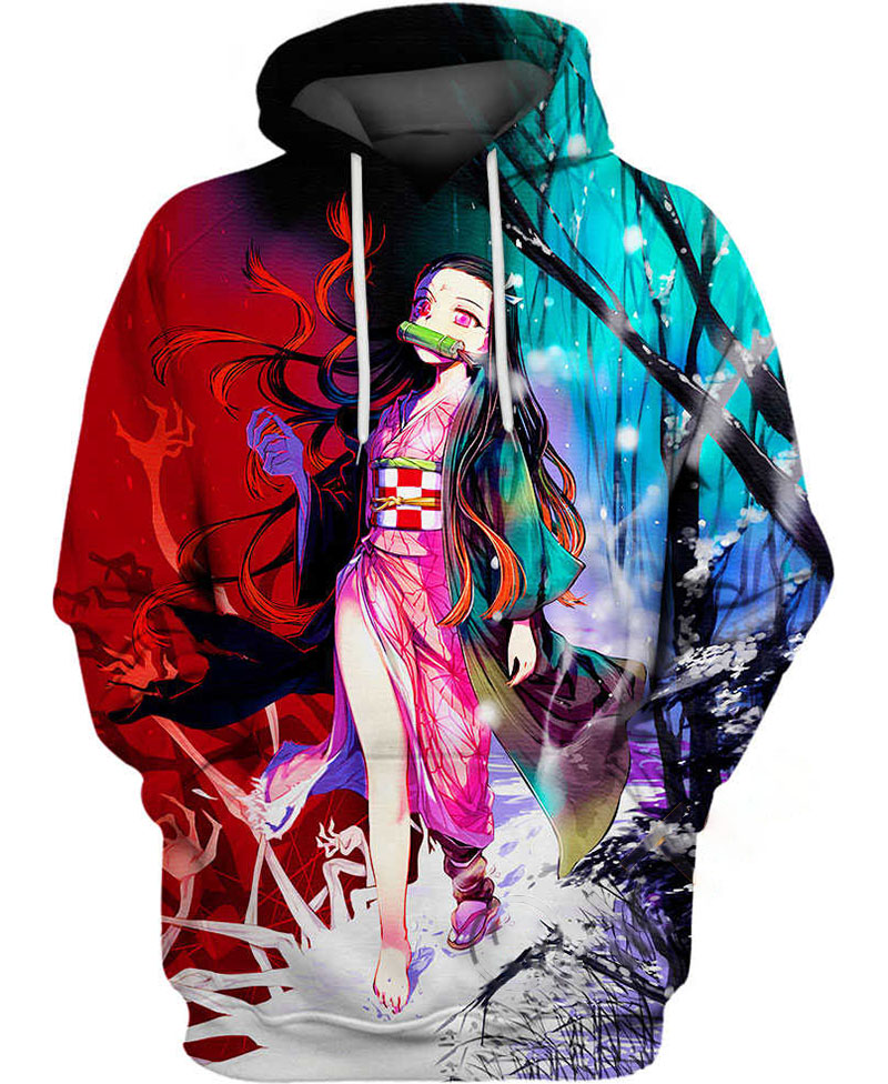 Nezuko In The Snow Forest Hoodie 3D