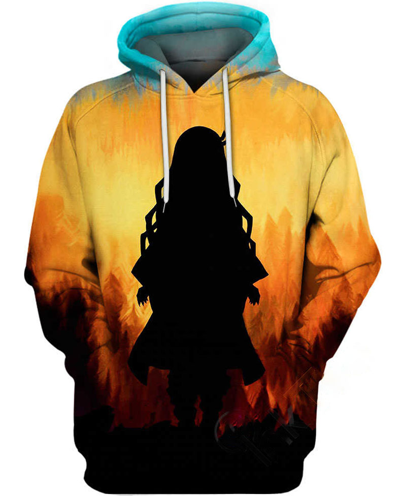 Nezuko Kamado Silhouette Hoodie 3D 13 Nezuko Kamado Silhouette Hoodie 3D