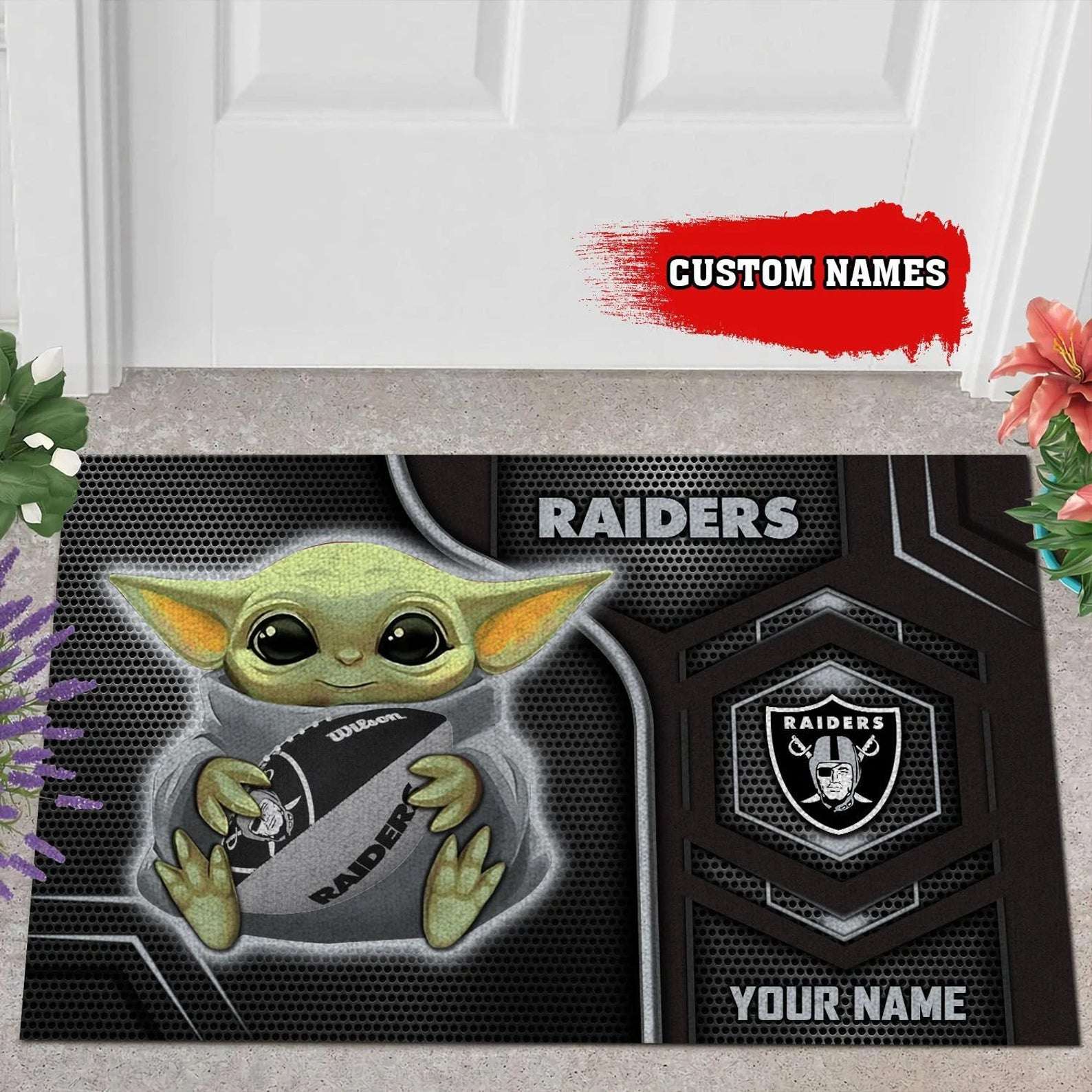 NFL Custom Star Wars Baby Yoda Doormat