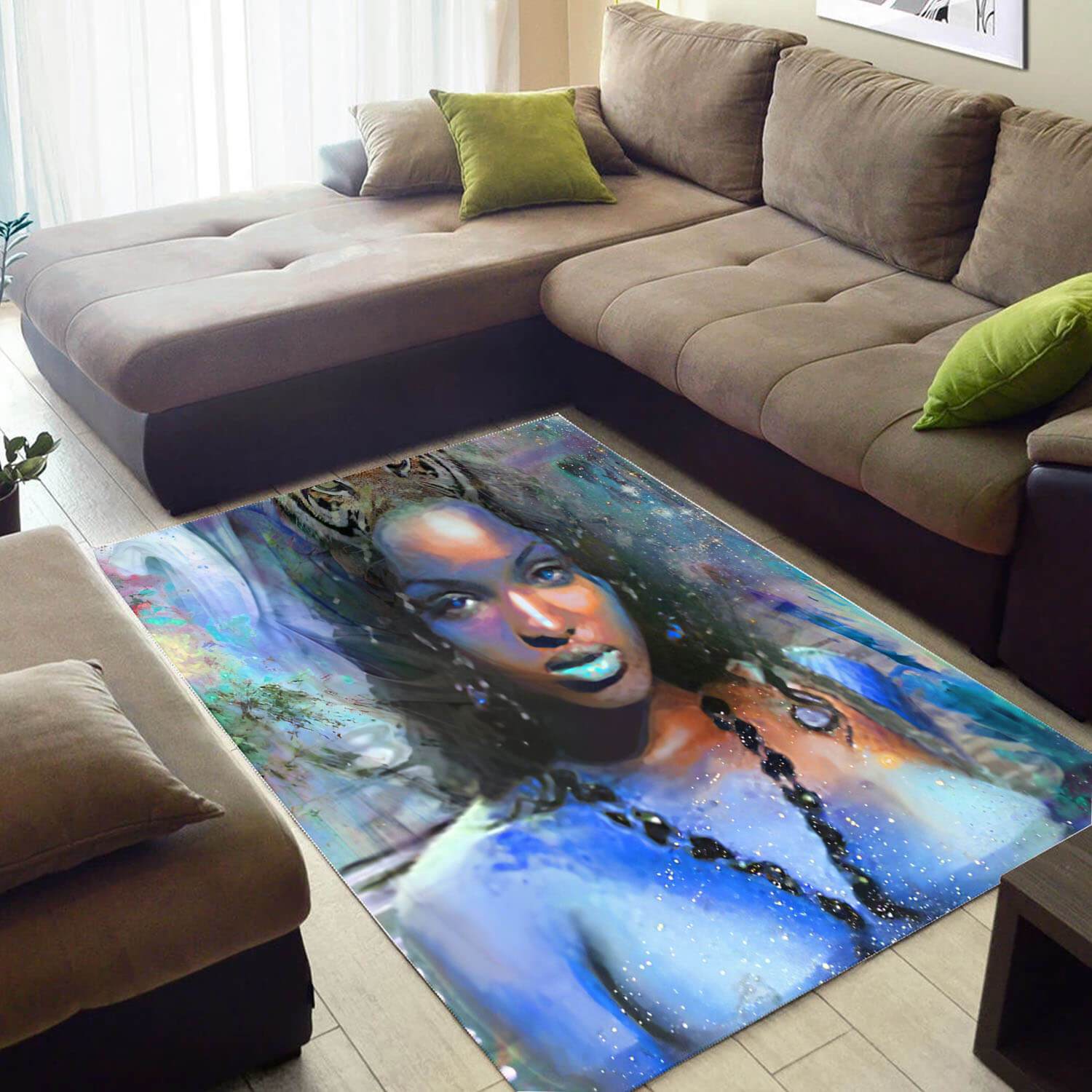 Nice African American Beautiful Print Afro Woman Large House Rug 4 Nice African American Beautiful Print Afro Woman Large House Rug