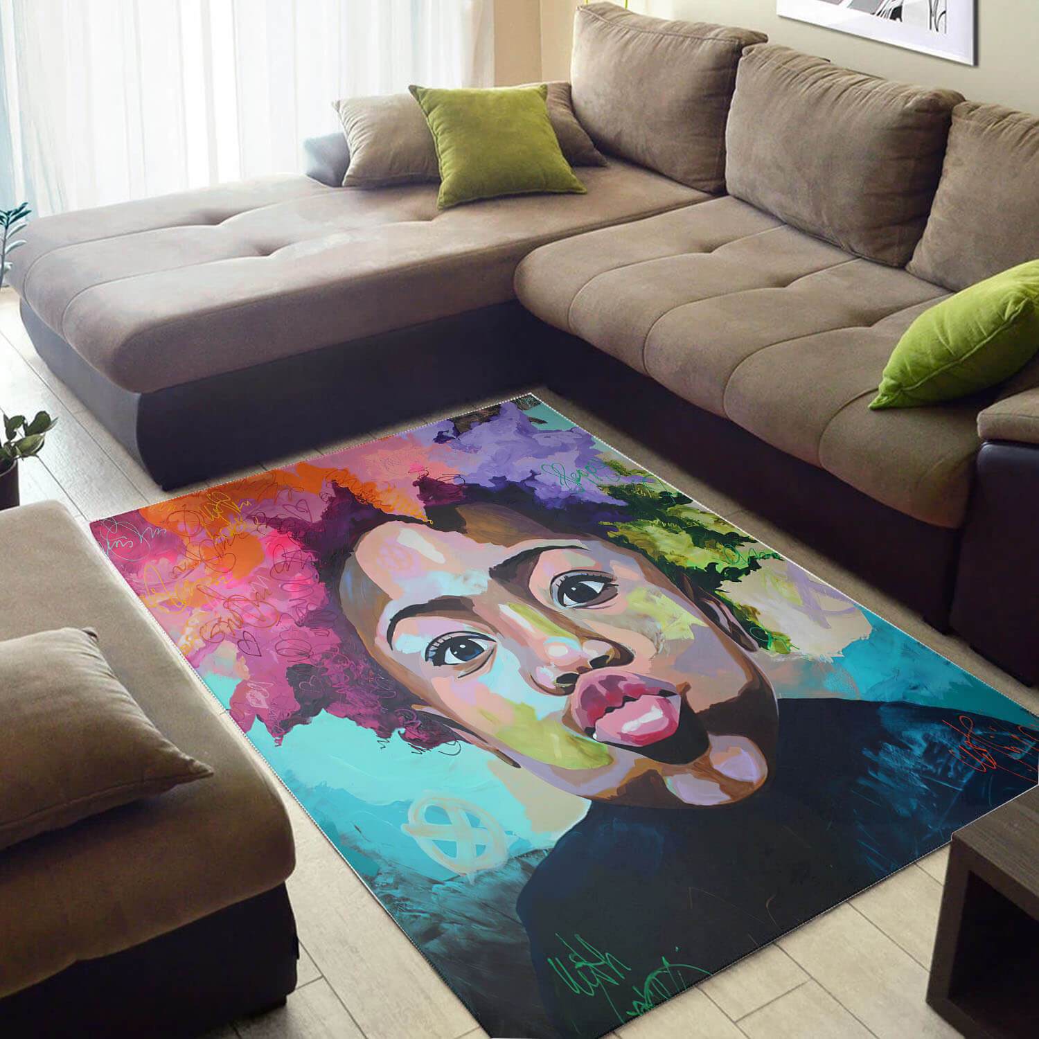 Nice African American Cute Natural Hair Melanin Afro Woman Large Carpet Living Room Rug 2 Nice African American Cute Natural Hair Melanin Afro Woman Large Carpet Living Room Rug