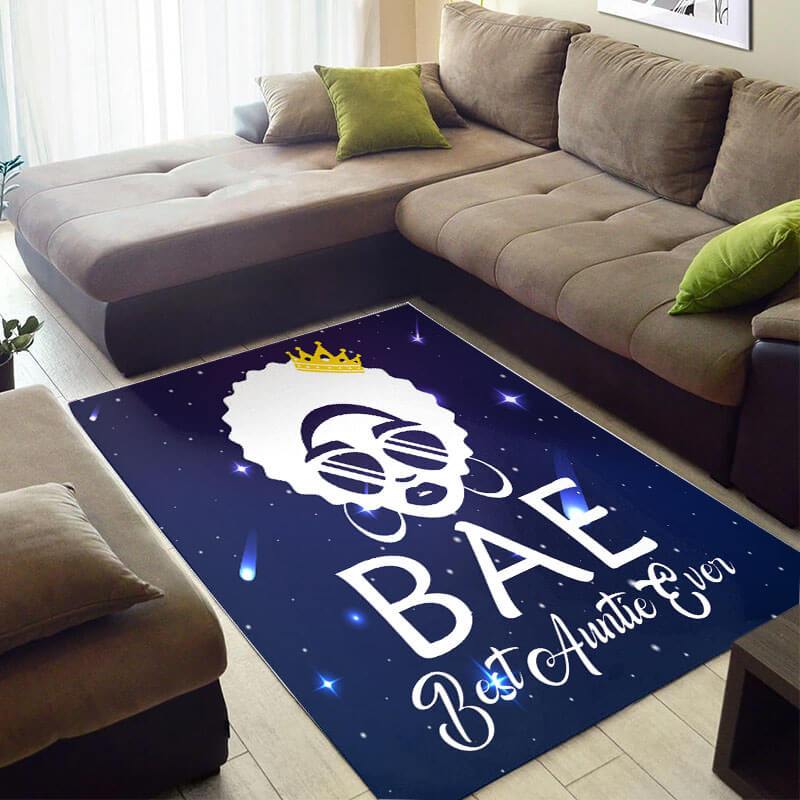 Nice African Beautiful Afro American Black Girl Best Auntie Ever Design Floor Carpet Style Rug