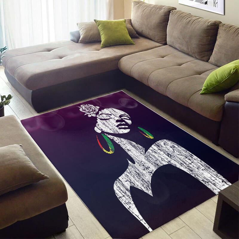 Nice African Fancy Natural Hair Black Girl Large Carpet House Rug 2 Nice African Fancy Natural Hair Black Girl Large Carpet House Rug