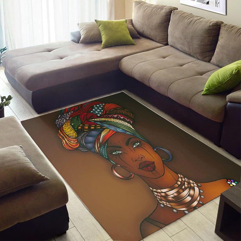 Nice African Fancy Themed Melanin Woman Design Floor Inspired Home Rug 3 Nice African Fancy Themed Melanin Woman Design Floor Inspired Home Rug