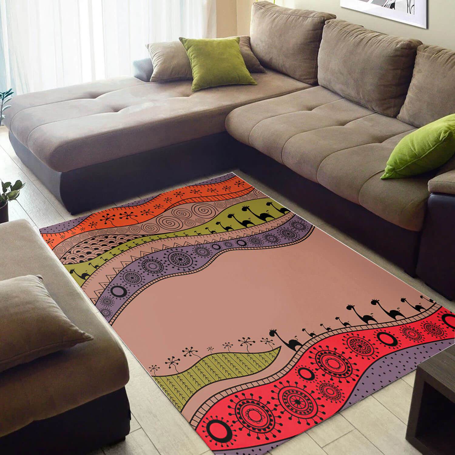 Nice African Style Ethnic Seamless Pattern House Rug
