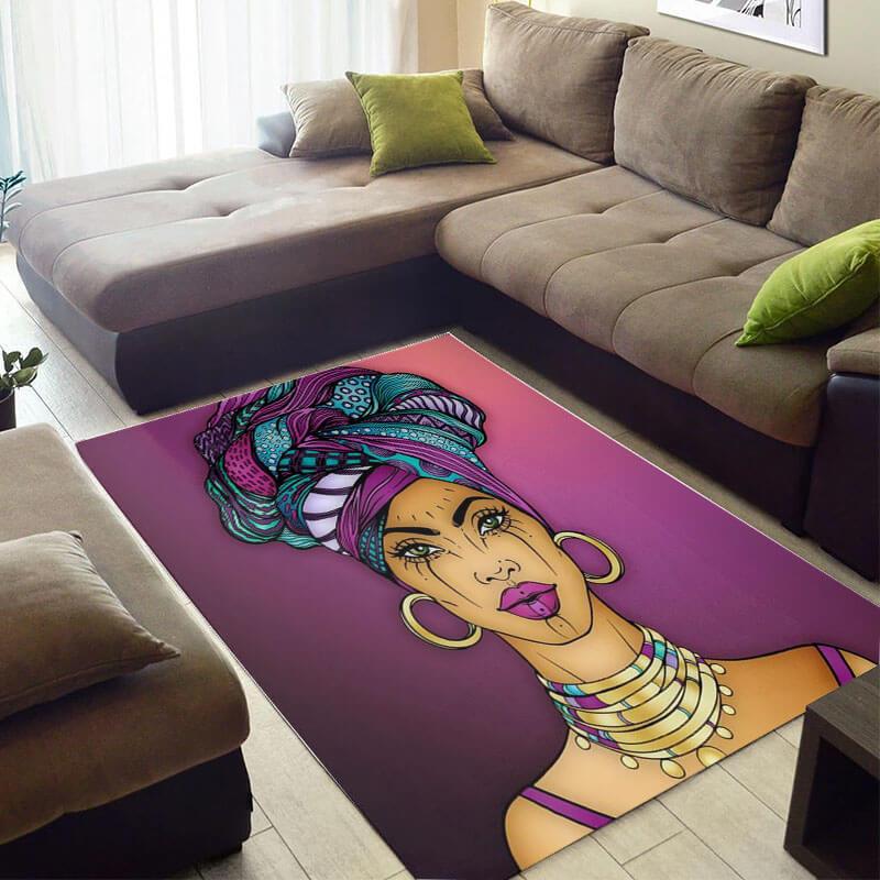 Nice African Style Pretty American Afro Girl Large Carpet Room Rug 3 Nice African Style Pretty American Afro Girl Large Carpet Room Rug