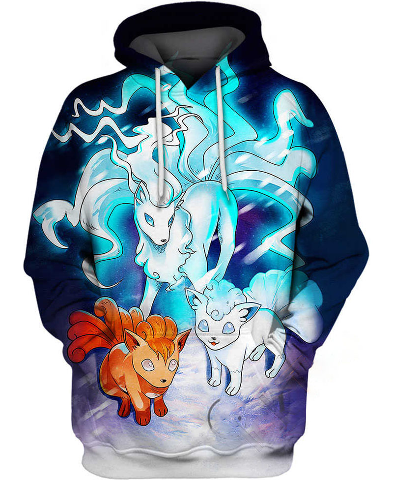 Ninetales And Vulpix Hoodie 3D 3 Ninetales And Vulpix Hoodie 3D