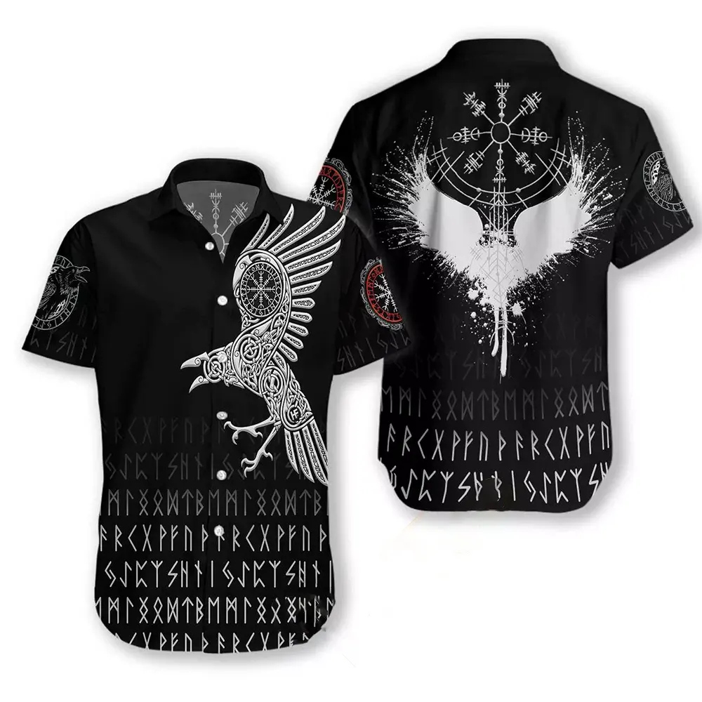 Norse Mythology The Raven Of Odin Hawaiian shirts