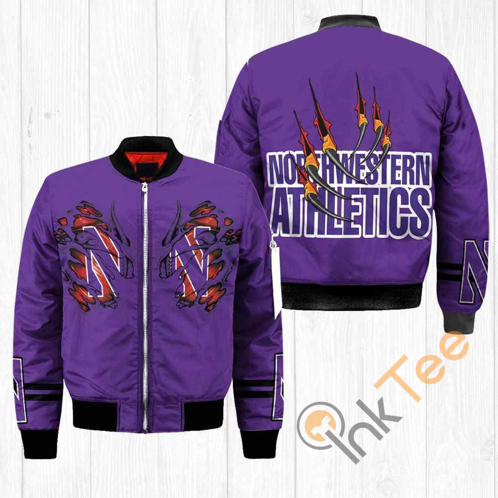 Northwestern Wildcats NCAA Claws Apparel Best Christmas Gift For Fans Bomber Jacket