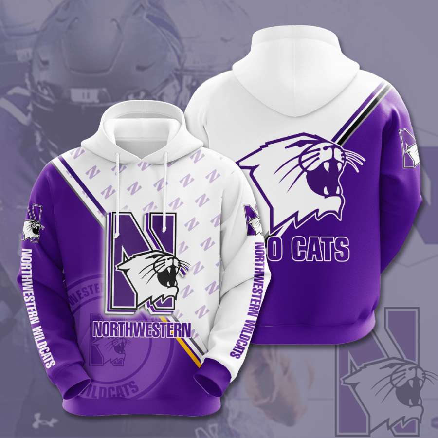 Northwestern Wildcats Custom Hoodie 3D 1 Northwestern Wildcats Custom Hoodie 3D