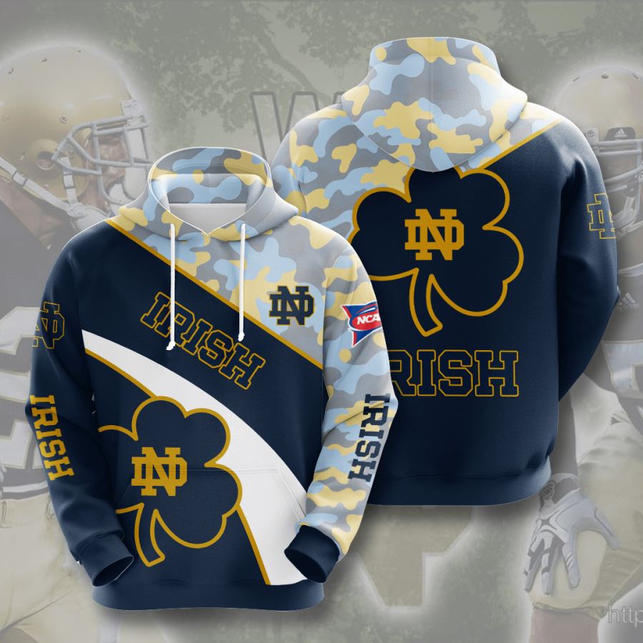 Notre Dame Fighting Irish Custom Hoodie 3D 4 Notre Dame Fighting Irish Custom Hoodie 3D