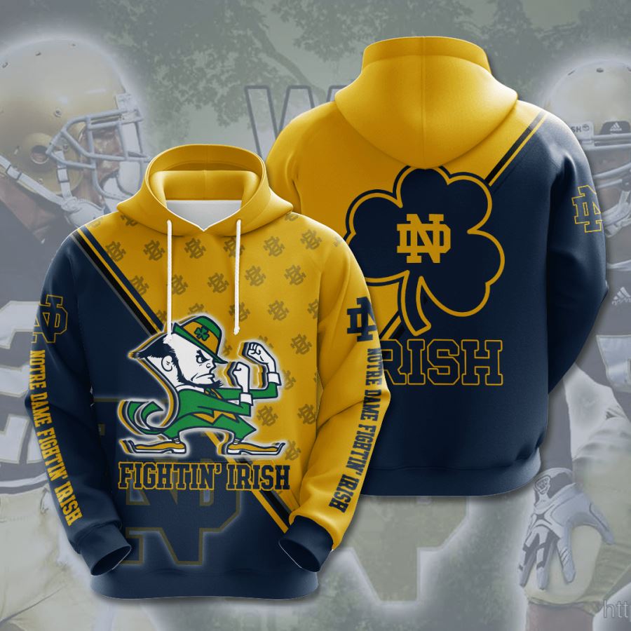 Notre Dame Fighting Irish Custom Hoodie 3D 10 Notre Dame Fighting Irish Custom Hoodie 3D