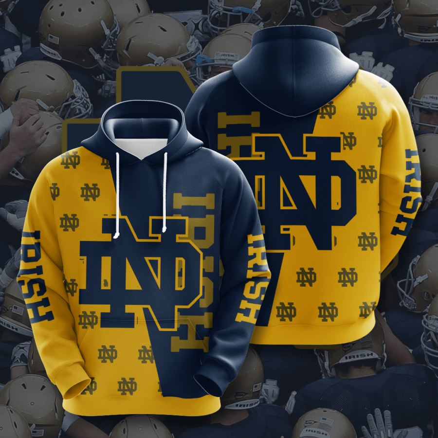 Notre Dame Fighting Irish Custom Hoodie 3D 2 Notre Dame Fighting Irish Custom Hoodie 3D