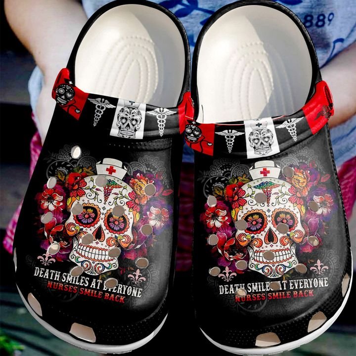 Nurse Death Smiles At Everyone Crocs Clog Shoes