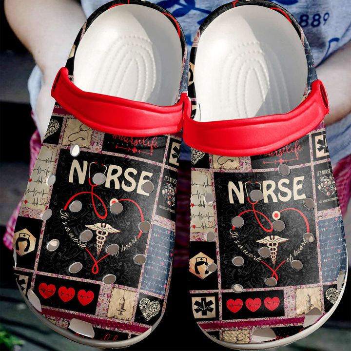 Nurse Pattern Gift Crocs Clog Shoes