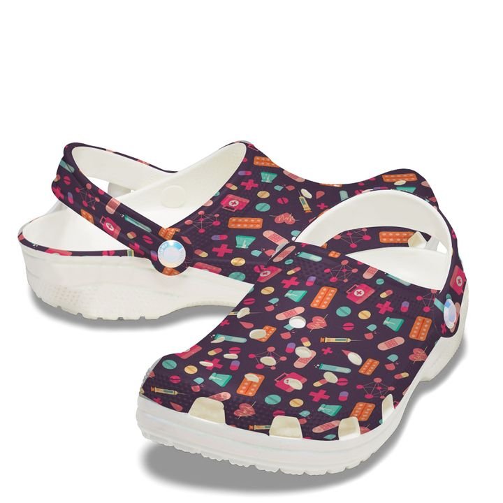 Nurse Pattern Crocs Clog Shoes 7 Nurse Pattern Crocs Clog Shoes