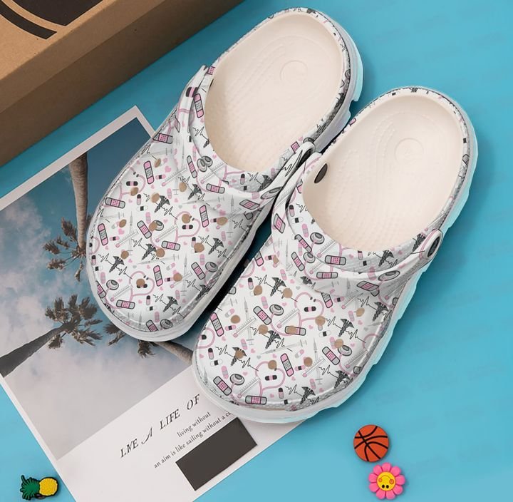 Nurse Pattern Crocs Clog Shoes