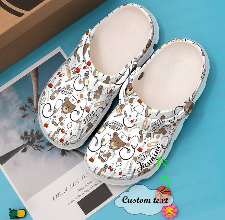 Nurse Personalized Bear Crocs Clog Shoes