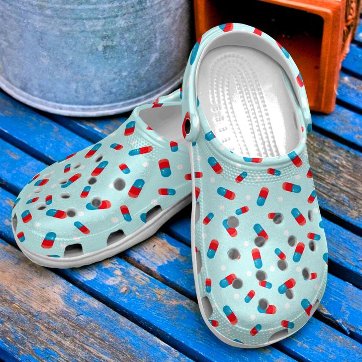 Nurse Pill Pattern Crocs Clog Shoes 2 Nurse Pill Pattern Crocs Clog Shoes