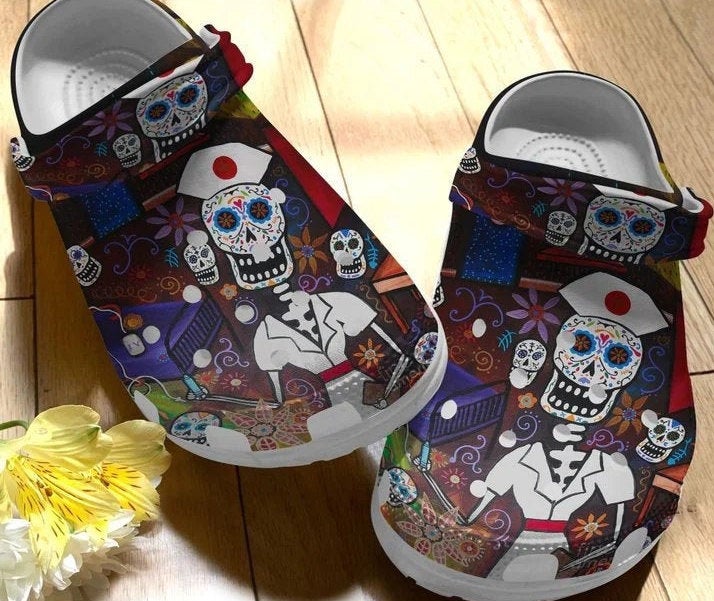 Nurse Skulls Pattern Mexico Crocs Clog Shoes 15 Nurse Skulls Pattern Mexico Crocs Clog Shoes