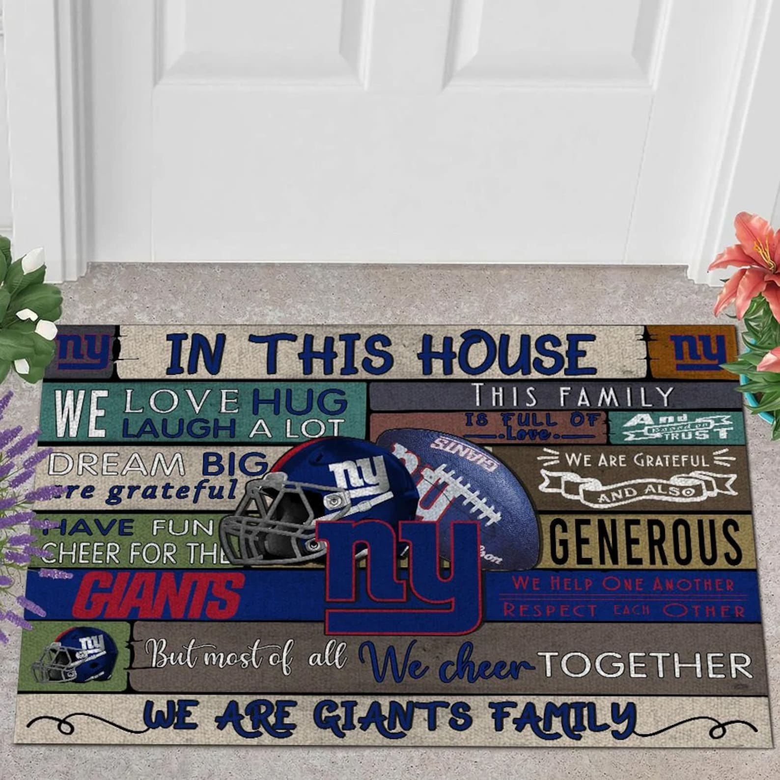 NYG Fan Home Decor Doormat