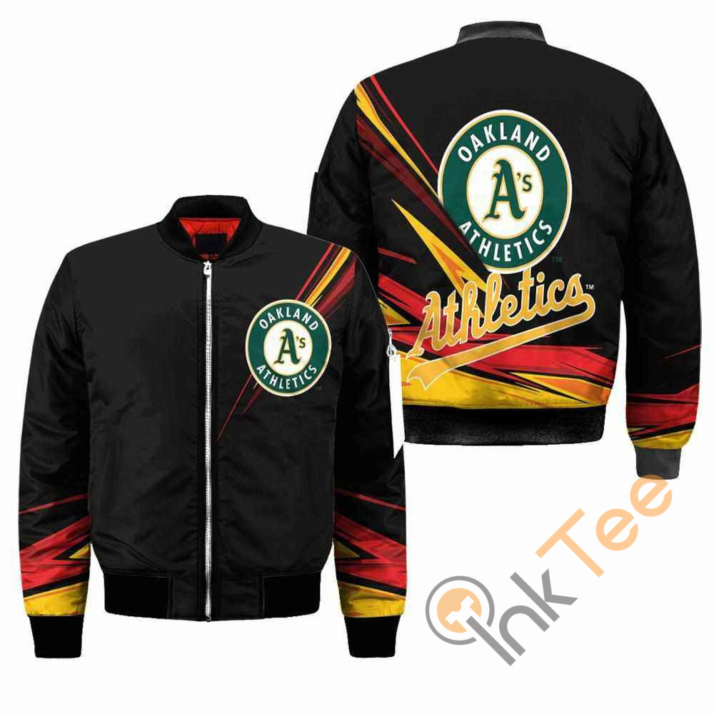 Oakland Athletics MLB Black Apparel Best Christmas Gift For Fans Bomber Jacket